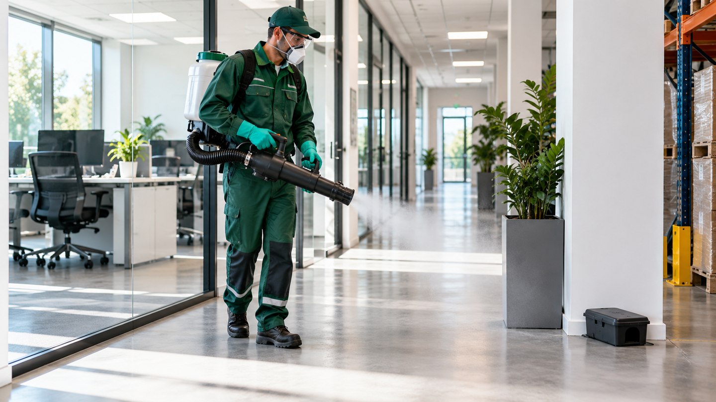 Trattamento professionale di sanificazione e disinfestazione in ambienti aziendali